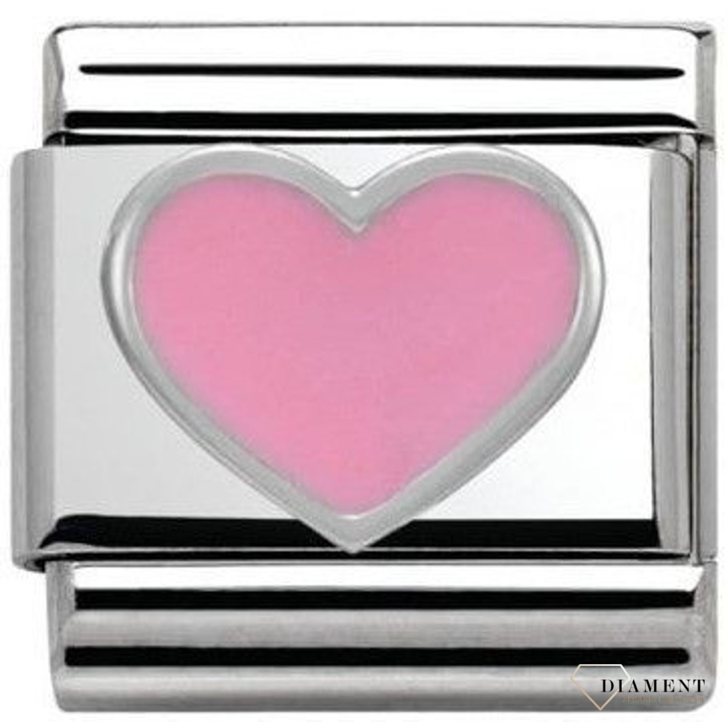 Nomination Link 925 zawieszka srebro 'Różowe serce' 330202 18 biżuteria nomination nomination zawieszki nomination baza.jpg